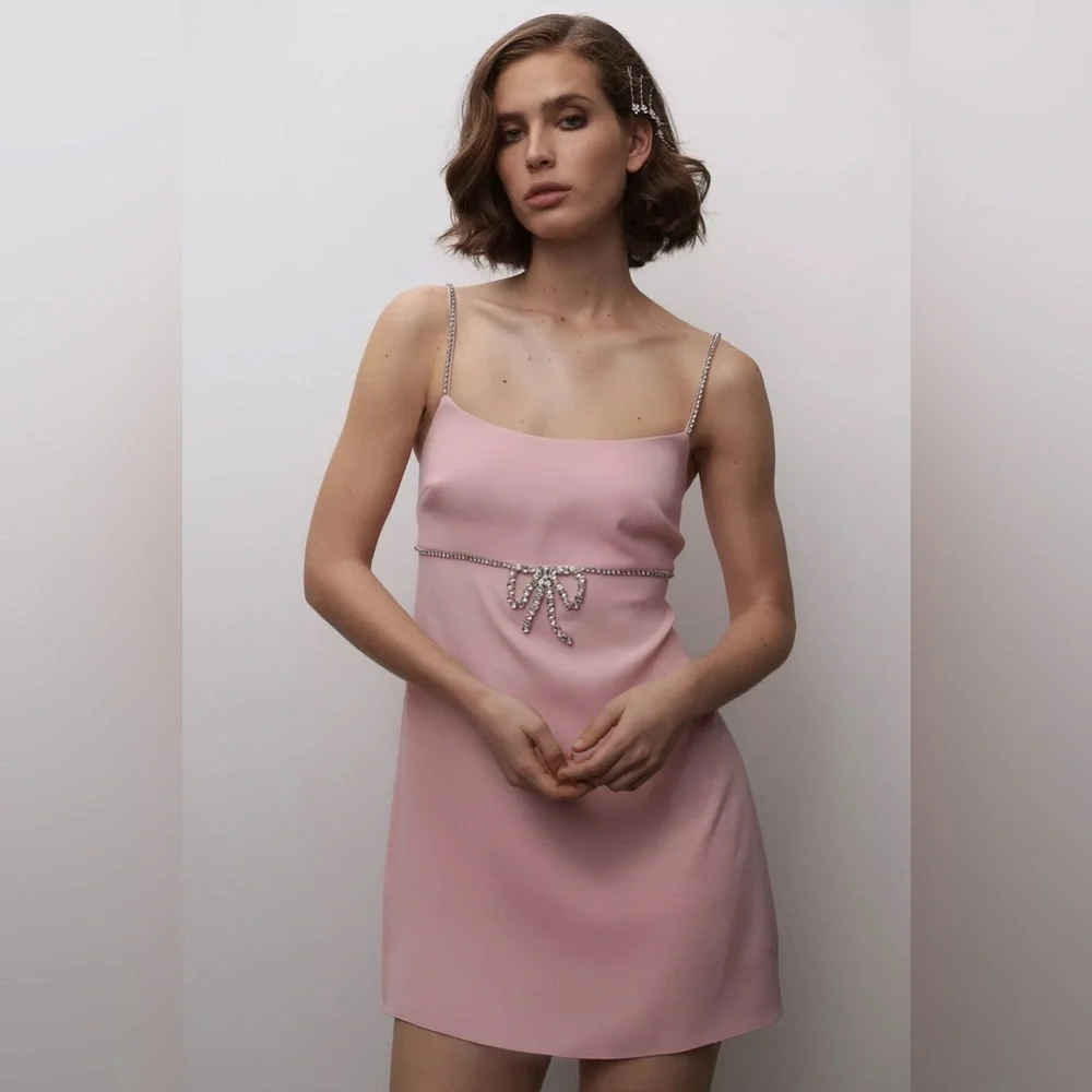 NWT Sachin & Babi Scoop-Neck Bow Mini Dress - Picture 3 of 7